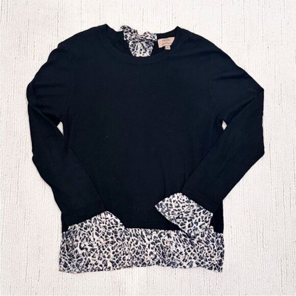 Kachel X Anthropologie | Cashmere Blend Leopard
Ruffle Hem Sweater Black 14 - Picture 12 of 13